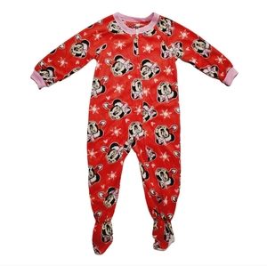 Minnie Mouse Christmas Footed One Piece Pajama Blanket Sleeper 24M